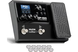 Valeton Multi-Effects with Expression Pedal Guitar Bass Amp Modeling IR Cabinets Simulation Multi Language Stereo OTG USB Audio Interface GP-100