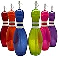 Large Bowling Pin Water Bottles Assorted Colors - 6 Pack