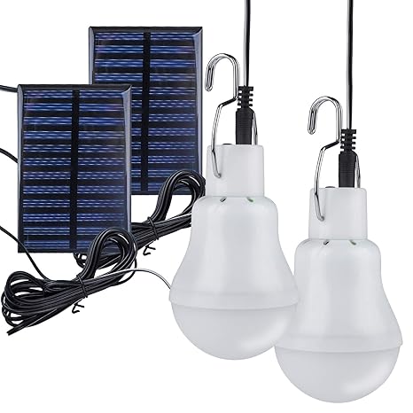 Beinhome Solarleuchten Solarlampen, Solar Glühbirne LED mit Solarpanel Licht Birne 3 W, Solar lampe Beleuchtung für Außen, In