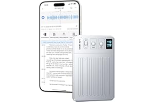 CLICOBYTE AI Voice Recorder Call Chatgpt, Digital Voice Recorder Support Free Audio Transcription and Text Summary,APP and Web Sync,107 Languages, 60H Recording, Applicable to Lecture, Meeting, Interview, etc