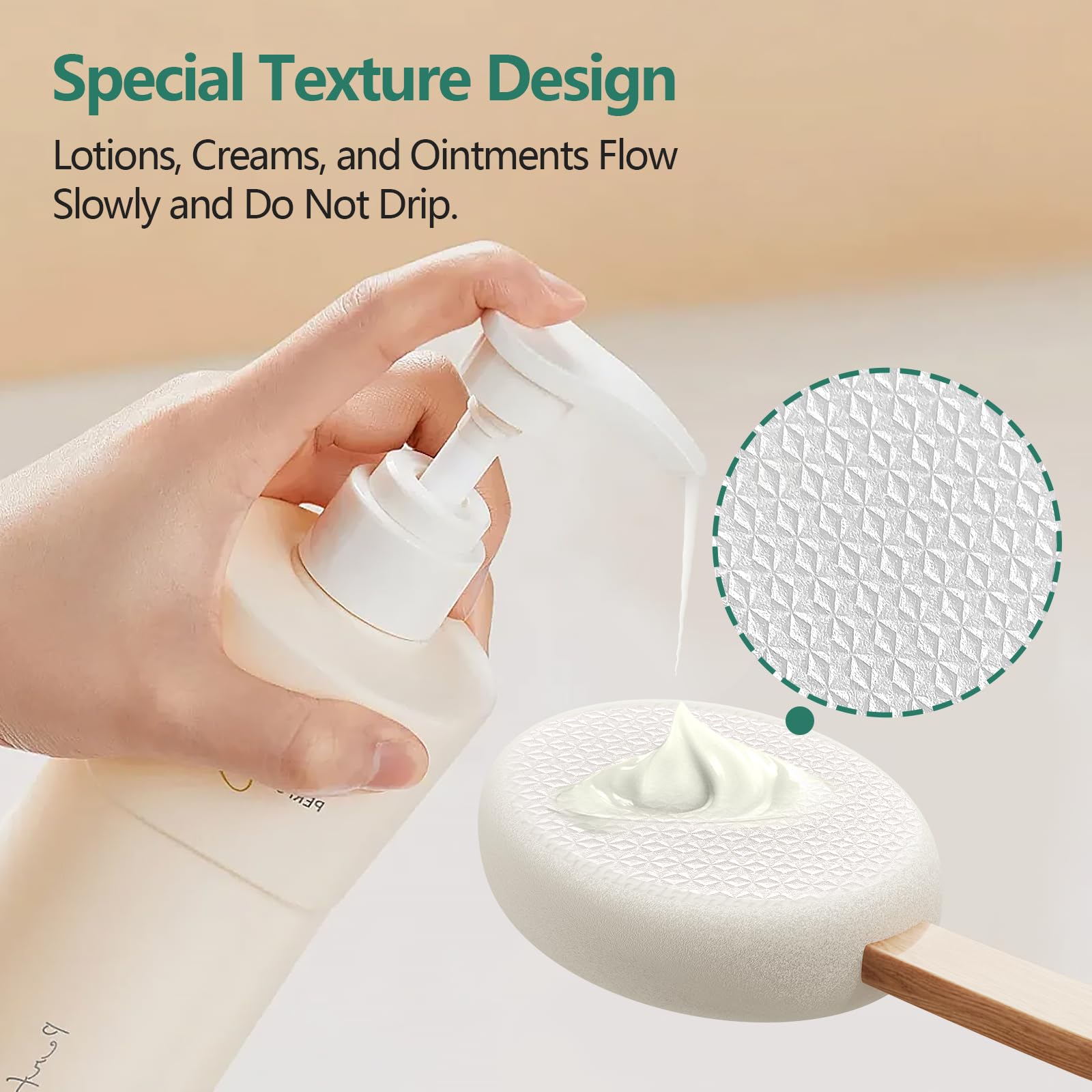 Back Lotion Applicator with 4 Replaceable Pads, Lotion Applicator for Back Self Elderly, Women, Sunscreen Applicator for Cream with 17