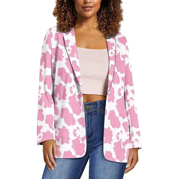 Shin Fashion Womens Casual Blazers Flower Open Front