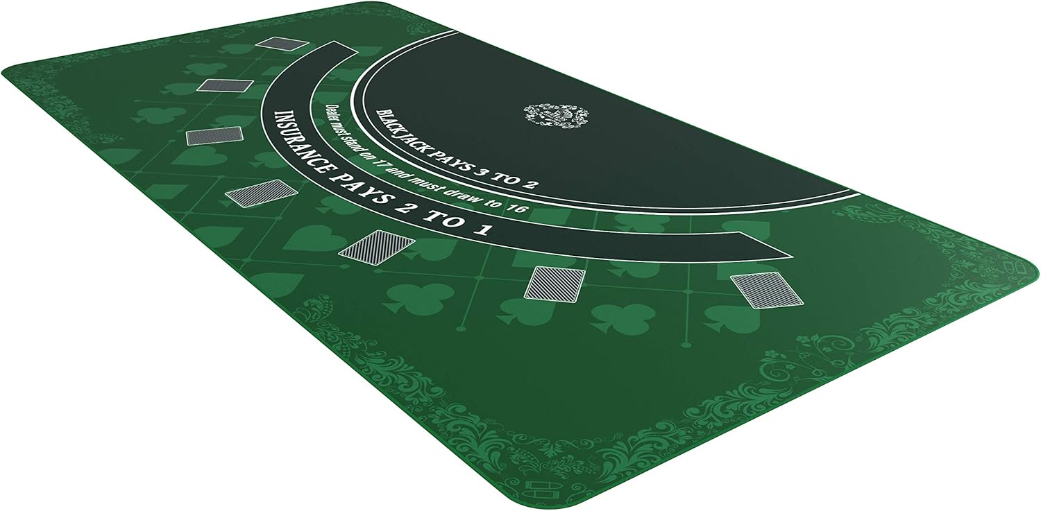 Blackjack playing mat 180 x 90 cm casino table cloth (layout) to