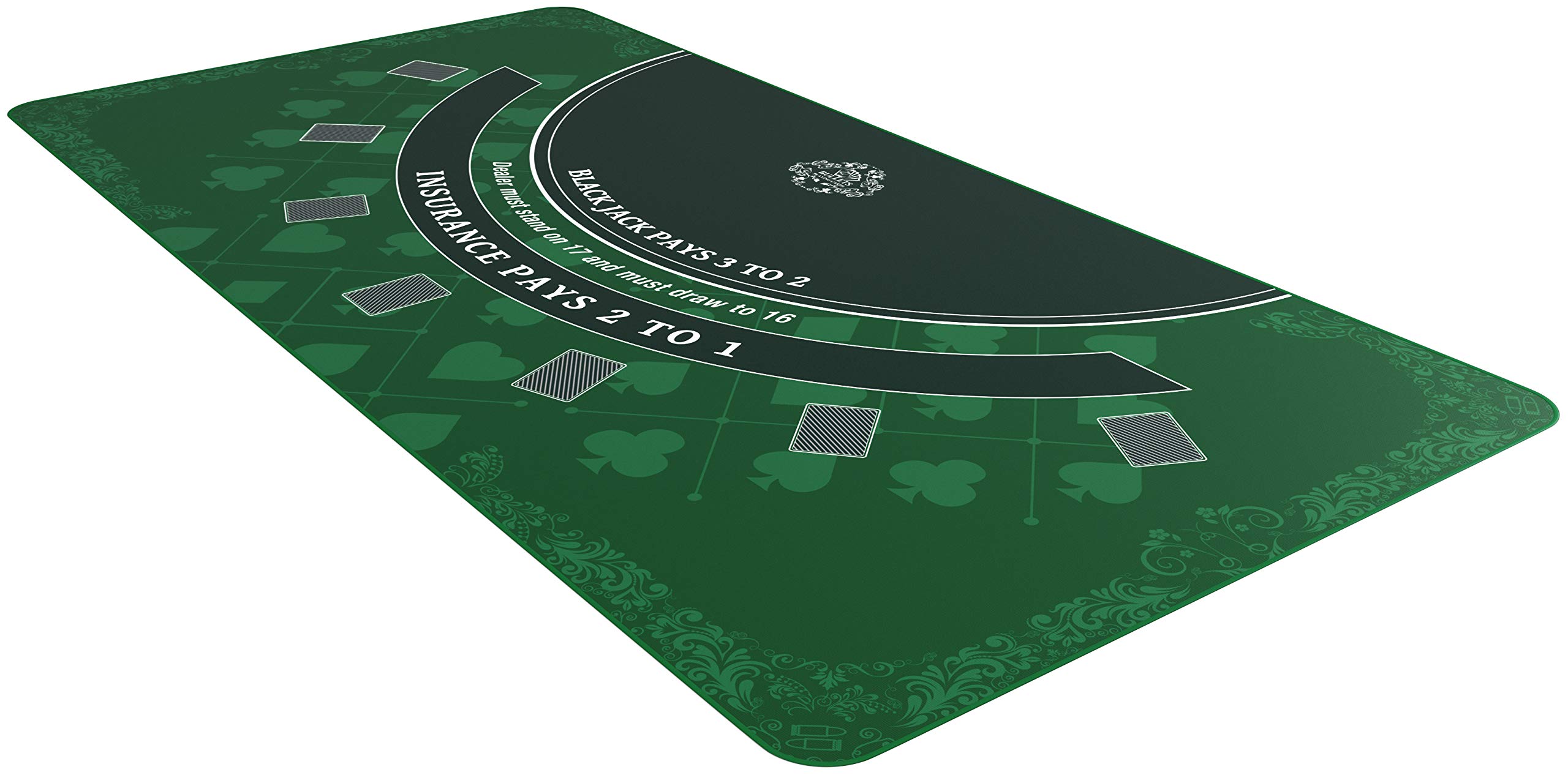 Bullets Playing Cards, Blackjack playing mat 180 x 90 cm, casino table cloth (layout) to enhance you games night