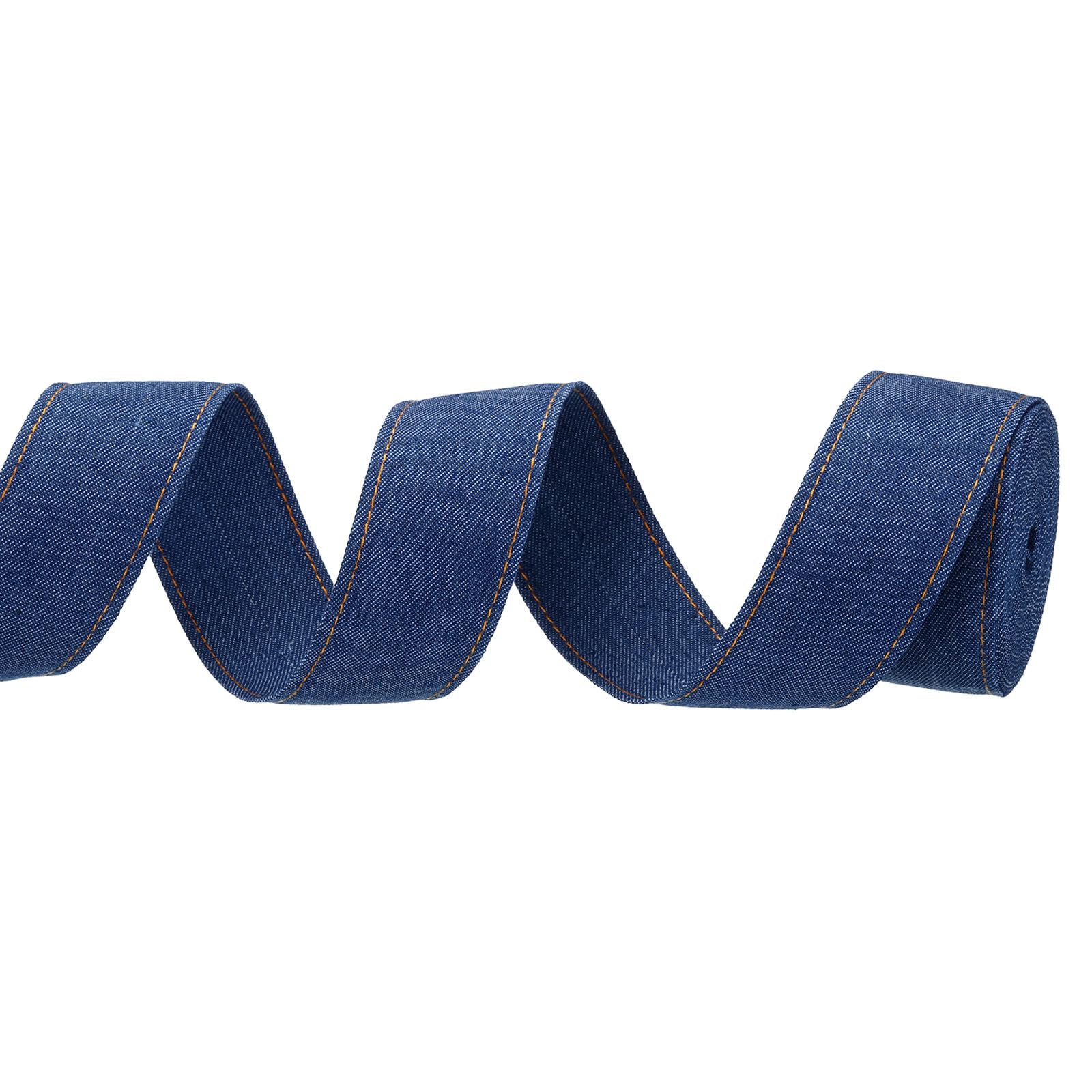PATIKIL 1.5" Denim Ribbon, 1 Roll 5.5 Yard Layering Jean Fabric Craft Strip for Bow DIY Making Hair Clip Garment Sewing Decorations, Dark Blue