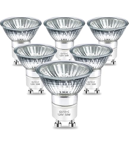 Plusrite 3482 GU10 Base 50W MR16 Halogen Bulb – 50 Watt 120v Flood Light (EXN Type)