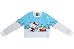 Bioworld Hello Kitty Pulling Sled Womens Ugly Christmas Sweater