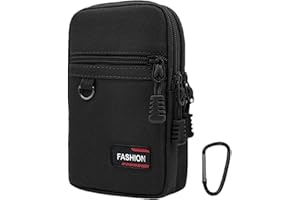 Phone Holster - Flashlight Holder Belt Pouch, Durable Smartphone Case with 2 Zipper Pockets, Convenient Travel Accessory | Be