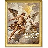 TWING Vintage Picture Frames 11x14, Ornate Wall Picture Frame with Shock-Resistant Acrylic Cover for Residential, Hospitality Design, Exhibition, Christmas