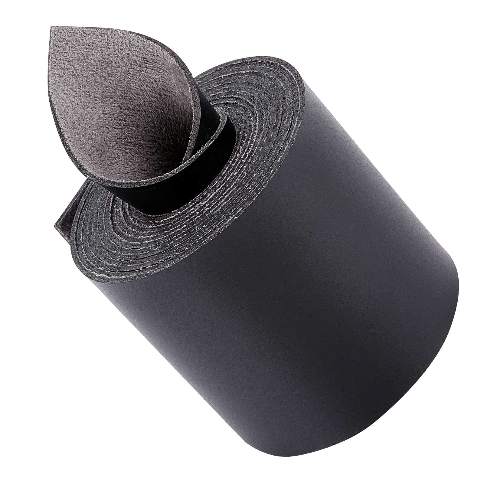 GORGECRAFT Leather Strap Strip 2.8 Inch Wide 2M Long Leather Grain Black Belt Wrap Imitation Single Sided Flat Cord for Diy Crafts Making Guitar Handles Pet Collars Traction Ropes — image 1