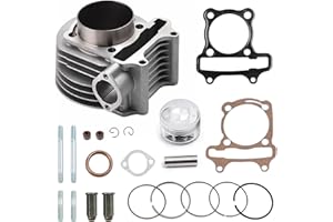 Mokuo GY6 61mm/2.40" Cylinder Top End Rebuild Kit with Piston Ring Gasket in Aluminum Alloy Material,Fit for Chinese GY6 4-stroke 170cc 152QMI 157QMJ Engine,61MM