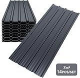 Mondeer 14Pcs Roofing Sheets 7m² 110x46cm Galvanised Steel Trapezoidal view 2