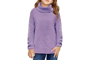 Dokotoo Girls Turtleneck Sweaters Kids Long Sleeve Chunky Knit Pullover Sweater Tops