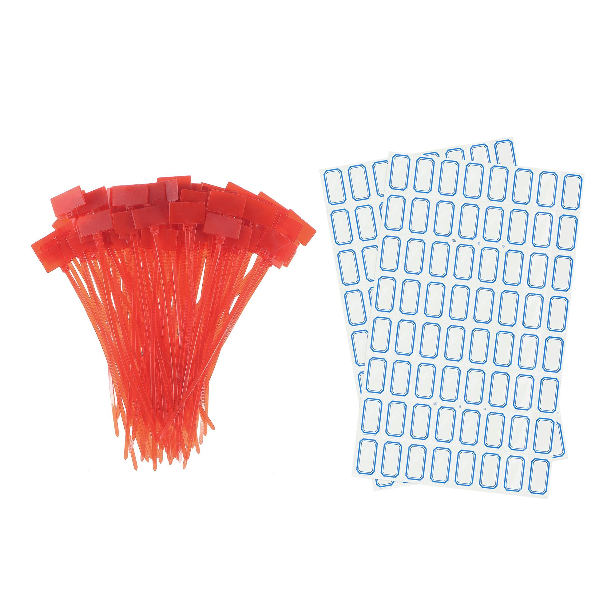 sourcing map 100pcs Nylon Cable Ties Tags Label Marker Self-Locking for Marking Organizing Red