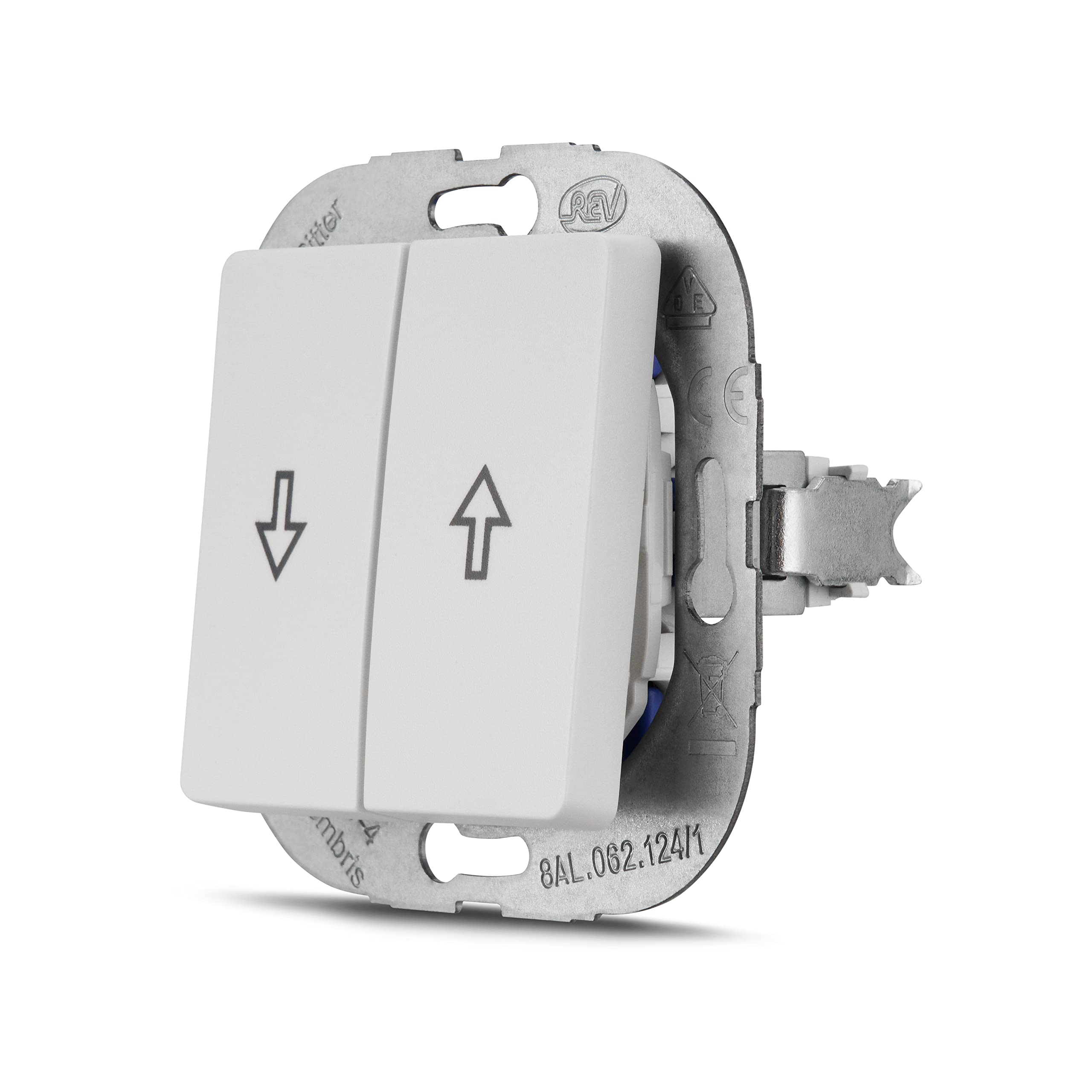 REV PrimaLuxe Roller Shutter Switch/Blind Switch 250 VAC 10 A Flush-Mounted White