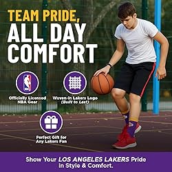 For Bare Feet NBA LOS ANGELES LAKERS MVP Crew Sock