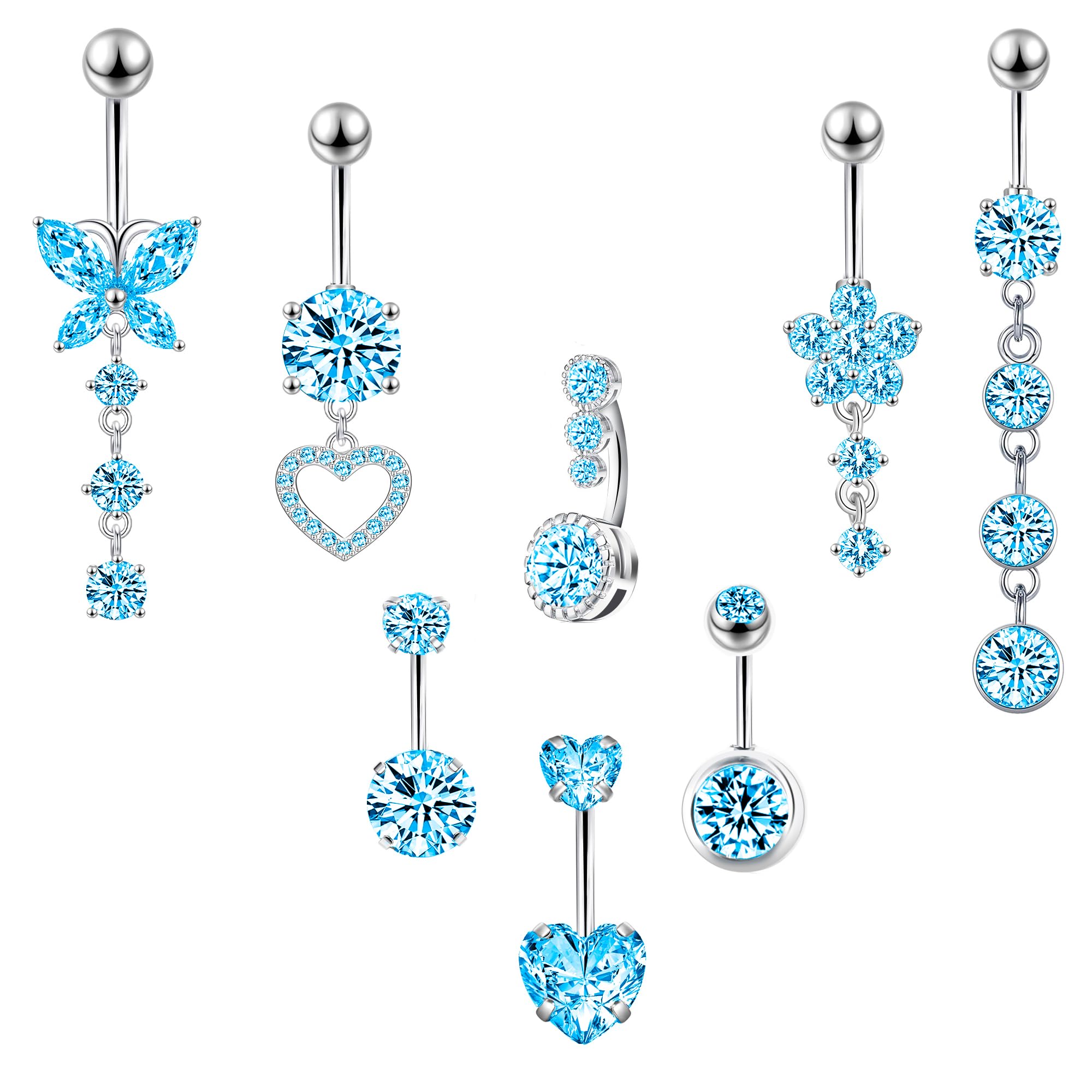 LEE&RO Belly Blue Belly Button Ring Dangle Belly