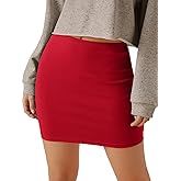 Verdusa Women's Basic High Waisted Pencil Bodycon Short Skirt