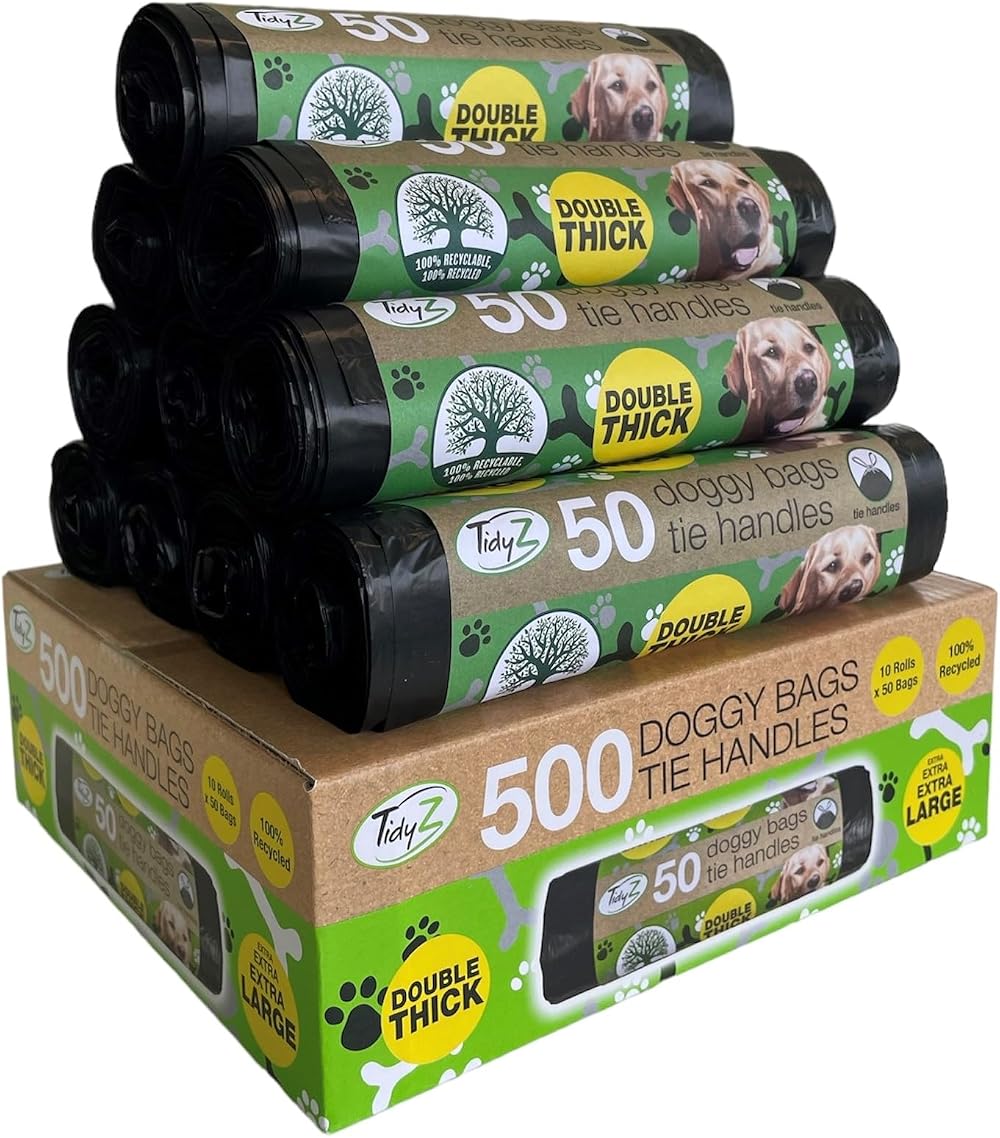 Tidyz 500 Pack TidyZ Dog Poo Bags 100% Recycled Plastic Extra Large 30x36 cm