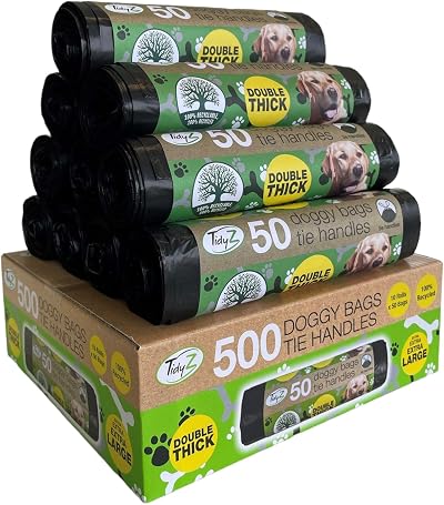 Tidyz 500 Pack TidyZ Dog Poo Bags 100% Recycled Plastic Extra Large 30x36 cm
