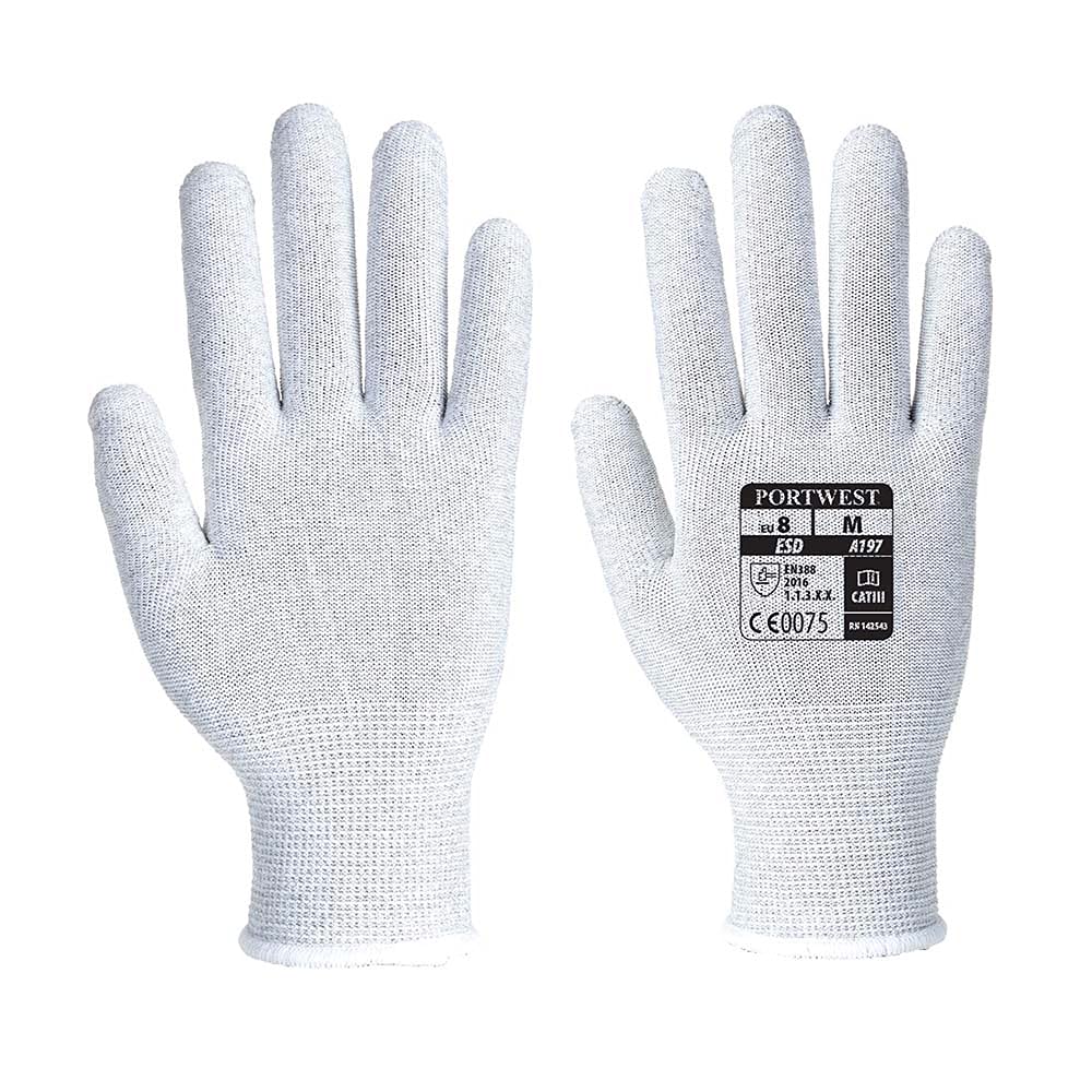 Portwest A197 Antistatic Shell Glove Grey, Large