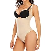 Shapewear Bodysuit Thong for Women Tummy Control Open Bust Body Shaper Waist Slimmer Cincher