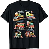 Trains for Boys Steam Locomotive Train for Toddler Boys T-Shirt