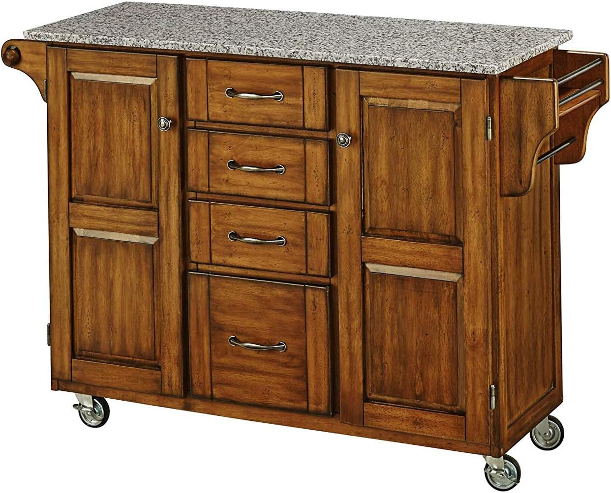 Best Large Kitchen Carts With Salt And Pepper Granite Tops