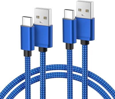 USB-C Charger Cable 2M 2 Pack for Kindle Fire 2019-2024 Colorful