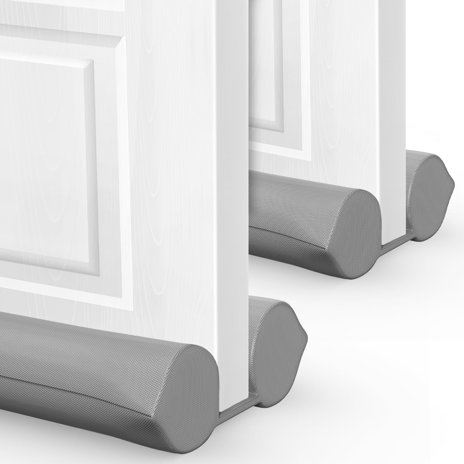 Photo 1 of 2 Pack Under Door Draft Stopper - Bottom Door Gap Filler & Seal - Windproof Coating Cover - Fits 30” to 36” Door - Block Noise, Sound, Hot Air, Light, Wind - Easy Install Draft Blocker - Gray