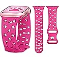 G-ficu Silicone Band for Apple Watch Bands 46mm 45mm 44mm 49 42mm-S3 for Women, Cute Animal Dog Cat Paw iWatch Bands, Fancy Dressy Sport Band for Apple Watch Band Series 10 9 8 7 SE 6 5 4 3-Hot Pink
