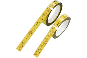 2Pcs Steel Self-Adhesive Measuring Tape, Imperial & Metric Tape Measure Sticker Ruler, Left to Right and Right to Left Stick 
