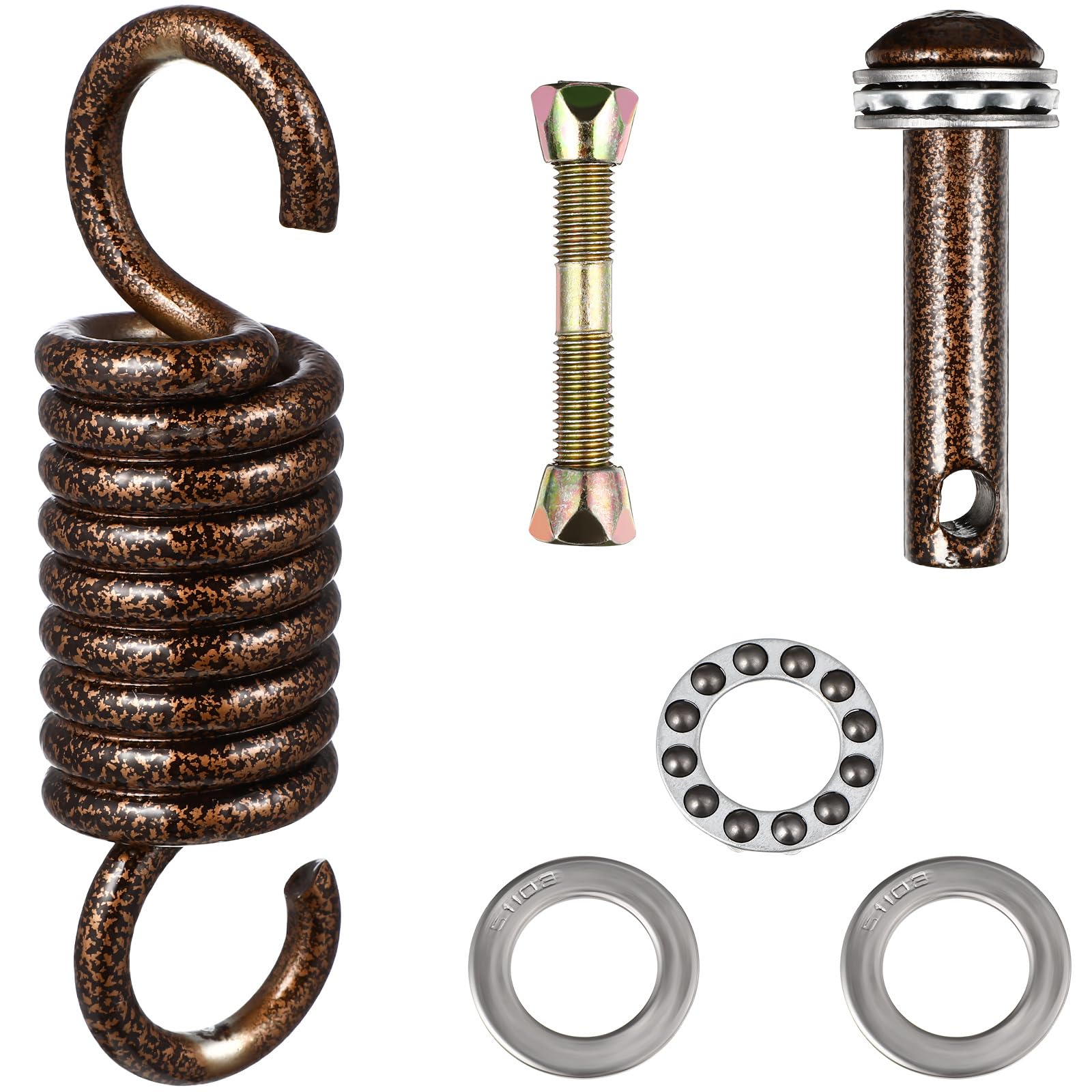 Hammock Spring Kit Heavy Duty with Bolts & Screws - Pro-Grade Hammock Suspension Spring Hook, Porch Swing Hanger Hook, 1000LB Load Capacity, for Egg Chair, Rocking, Boxing Bags, Easy Installation
