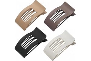 4 Pack Large Flat Hair Clips for Women, Matte Rectangle Claw Clips for Thick Hair and Thin Hair, Non-slip Hair Accessories fo