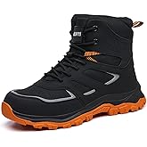 AUVYI Steel Toe Work Boots for Men – Wide Toe Comfortable Lightweight Breathable Safety Shoes, Slip-Resistant Durable Construction & Industrial Footwear