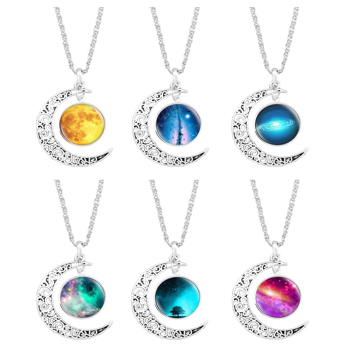 Galaxy Pendant Necklace Chain 