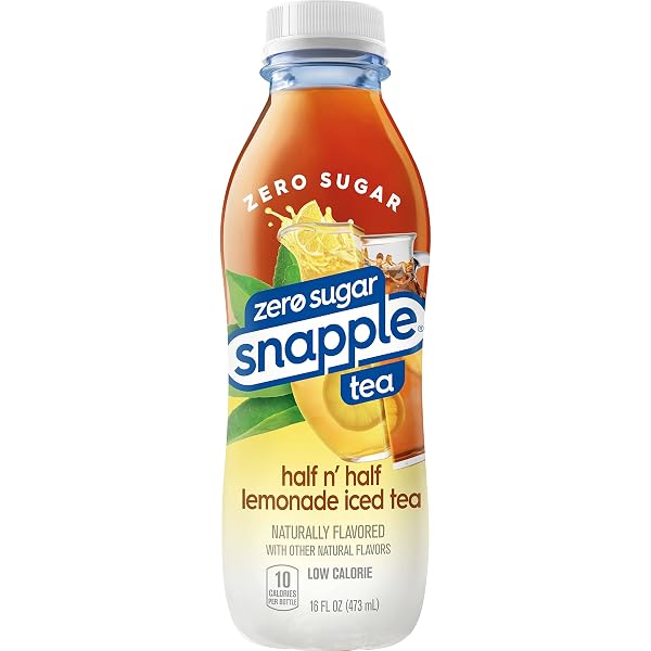 SNAPPLE ZERO SUGAR HALF ‘N HALF TEA, 16 FL OZ RECYCLED PLASTIC BOTTLE, PACK OF 12