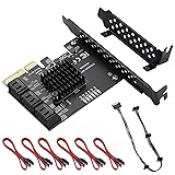 MZHOU PCIe 6 SATA 4X Card, with 6 SATA Cables and
