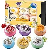 Luslife Bath Bombs Gift Set, Natural Floral Bath Bombs, Lavender, Rose, Lemon Aromatherapy, Wife or Girls Birthday Gift Ideas Gift Preferred