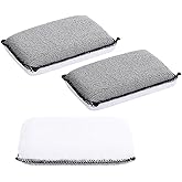 3 Pcs Car Interior Scrubbing Sponges, 5”x3” Auto Detailing Scrub Pads, Microfiber Car Wash Sponges, Interior Cleaning Sponge for Leather, Plastic, Vinyl, Upholstery