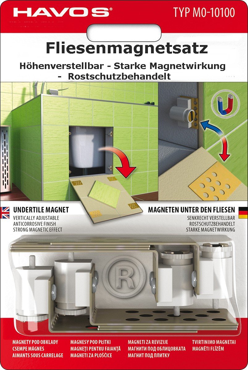 Havos Tile Magnets Magnet Kit, Adjustable Height, Set of 8, for Invisible Close Control Openings. for Any Format.