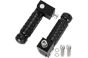 MOCODUO Motorcycle M8 Universal Foot Pegs CNC Foldable & Anti-Skid 90 Degree MotorBike Pegs Fits for Super 73 Yamaha Honda Suzuki Aprilia Electric Car Motorbike Scooter Mini Bike Ebike Dirt Bike Go Kart Black