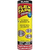 Flex Tape Strong Rubberized Waterproof Tape, Black, 12 in x 10 ft, 1-Pack | Patch, bond, seal, repair, works underwater, strong adhesive, roof leaks, gutters, pipes, pools, boats, RV, UV resistant