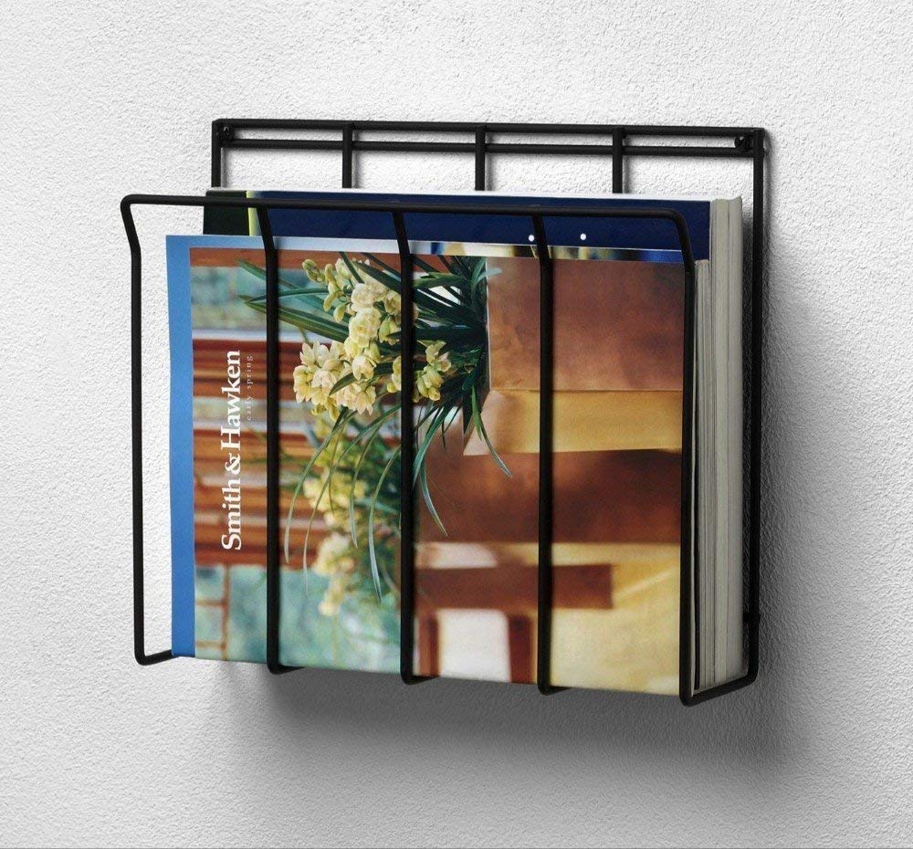 INDIAN DECOR. 29556 Unique Wall Mounted Metal Wire Magazine Holder/Bookshelf/Newspaper Rack