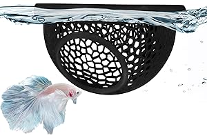 SICUTOZ Floating Betta Hide & Shrimp Cave – 3D Printed Aquarium Decor, Multi-Functional Hammock, Feeding Ring & Safe Resting Spot for Betta, Shrimp & Small Fish (PLA, Eco-Safe)