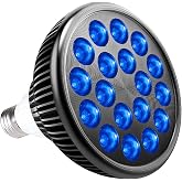 HIGROW LED Aquarium Blue Light Blub, 18W (36W Equivalent) LED Plant Grow Light Bulb with 450-460nm Blue LEDs for Indoor Plants Veg and Aquarium Plants Growing