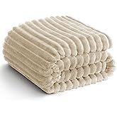 HIMEET Soft Linen Throw Blanket for Couch - 300GSM Cozy Warm Fleece Blanket for Women, Cute Lightweight Bed Blankets Birthday Gifts for Her Him, Valentines Spring Home Room Decor, Linen, 50x60 Inches