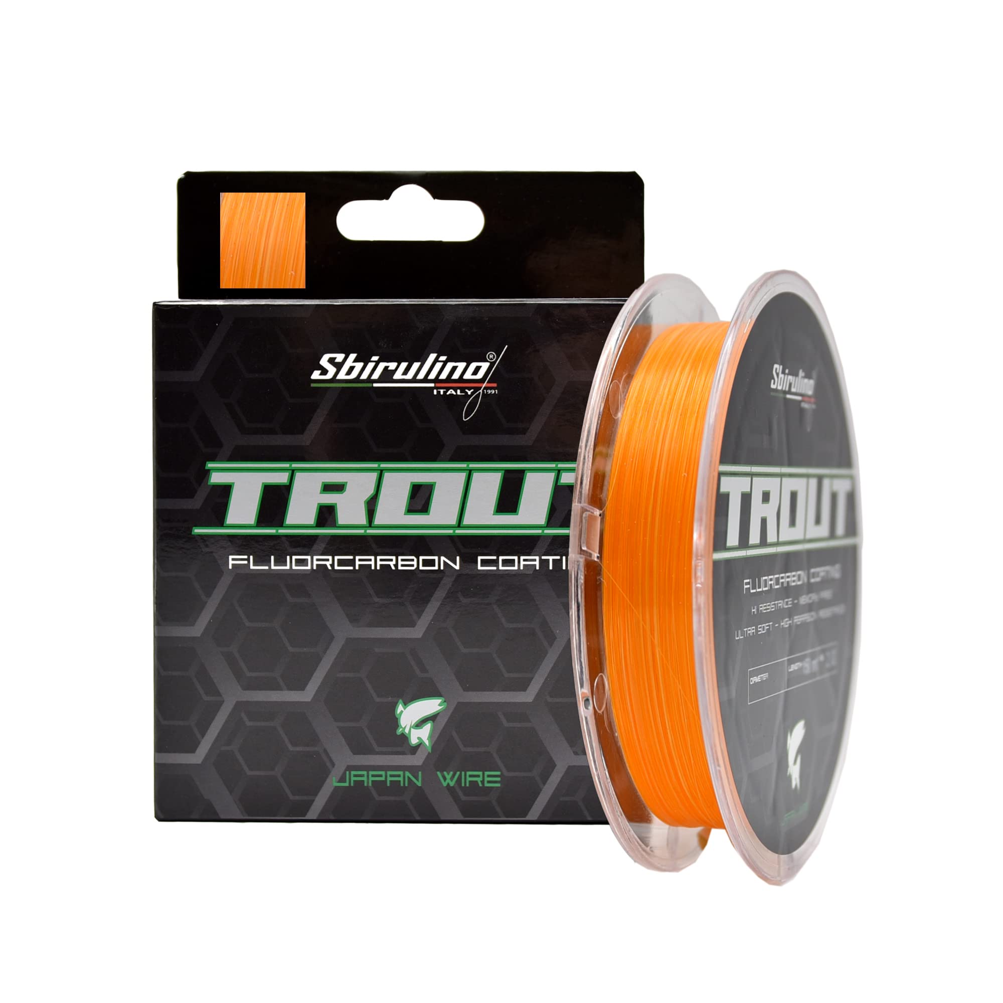 Sbirulino® fishing line fluorocarbon coating Trout MT 150-500-1000 diam. 0.12 to 0.25. Special trout competition.
