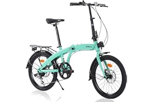 MTPLUM 20 Inch Folding Bike, Adult Foldable Bicycle with 7 Speed, Adjustable Seat Height & Adjustable Stem,Women Men Beach Cruiser Bike City Bicycle Commuter Lightweight Bike for Commuting Fitness