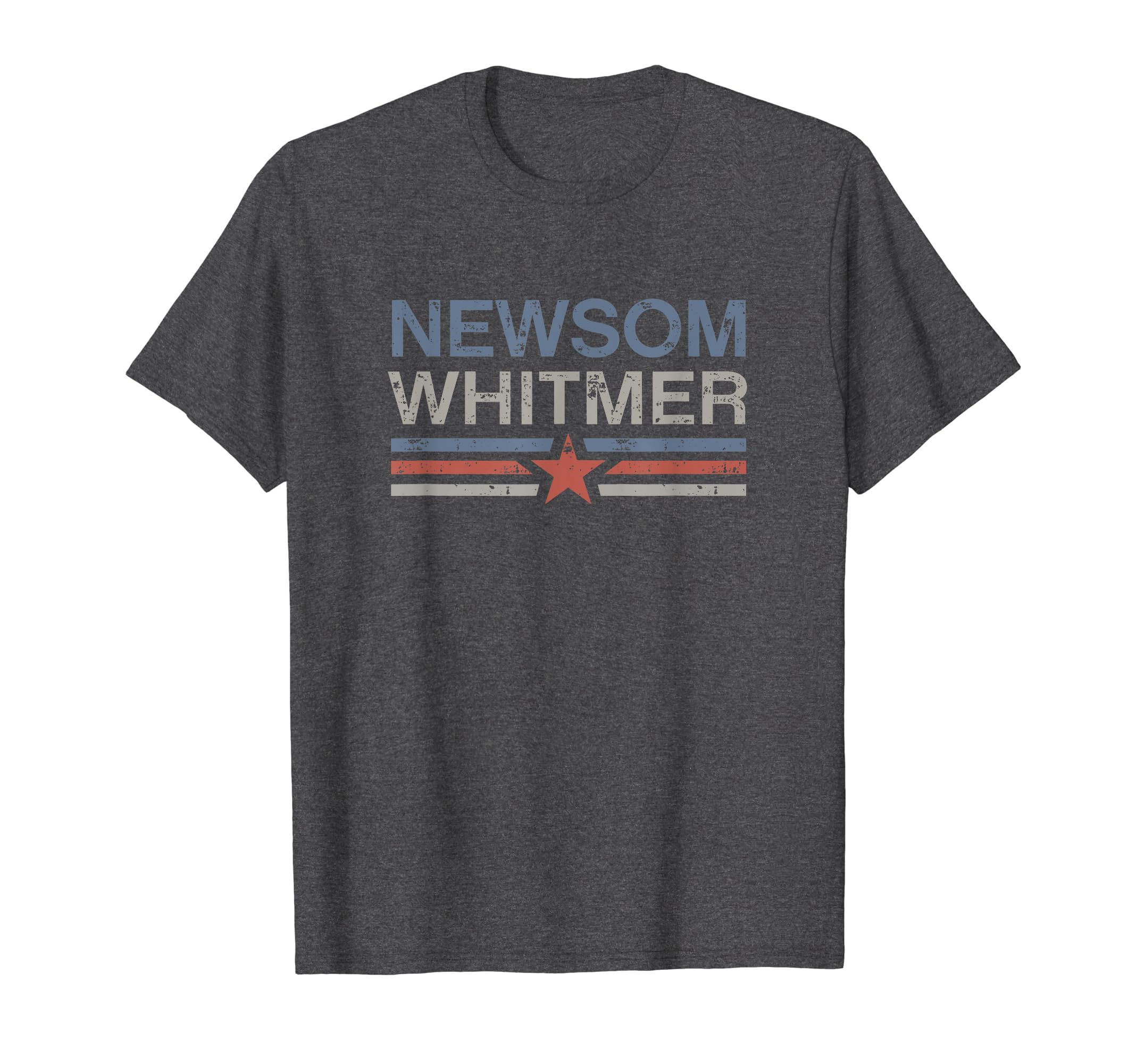 Photo 1 of Newsom Whitmer 2024 2028 Retro Stripe Distressed Effect T-Shirt